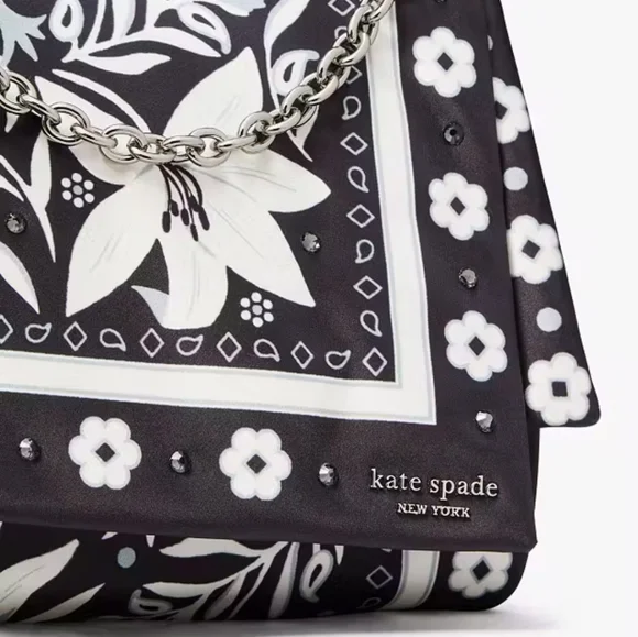 Kate Spade Fold Bandana Printed Clutch, Black Multi🖤